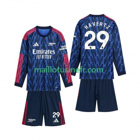 Maillot de Foot Arsenal Havertz 29 Extérieur 2025-26 Manches Longues - Enfant